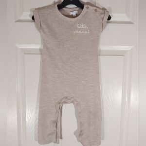 GRAYSON Mini Tan Baby Romper with 'Little Peanut' Embroidery Size 18M